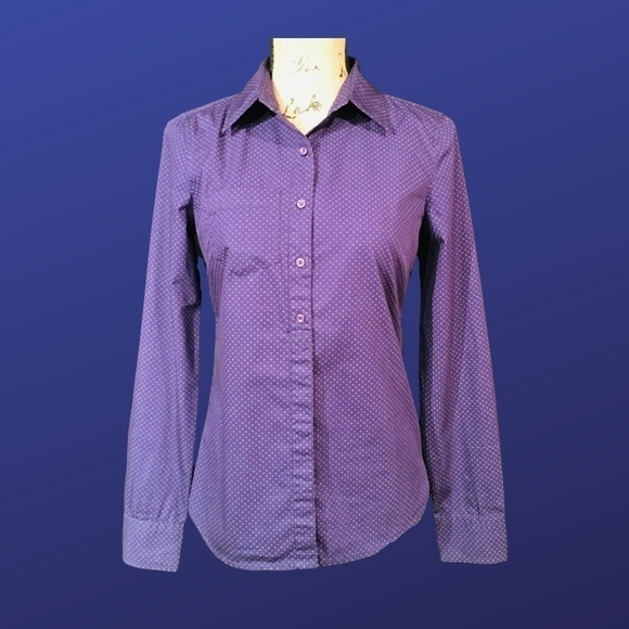 Cutter & Buck Tops - 𝅺CUTTER & BUCK Women's Long Sleeve Drop Shot PURPLE Dot Print Shirt, XS, NWOT